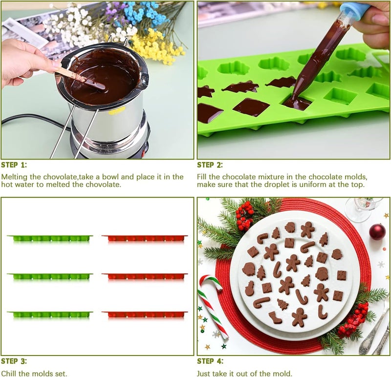 Actvty Christmas Silicone Chocolate and Candy Molds - 6 Pack - Image 4